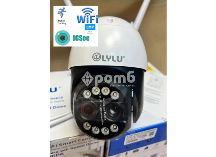 Camera ip ЗУУМ wifi 5mp 2024 биокулярна двойна icsee безжична камера-1