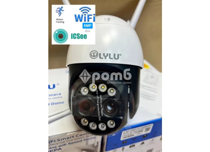 Camera ip ЗУУМ wifi 5mp 2024 биокулярна двойна icsee безжична камера-2