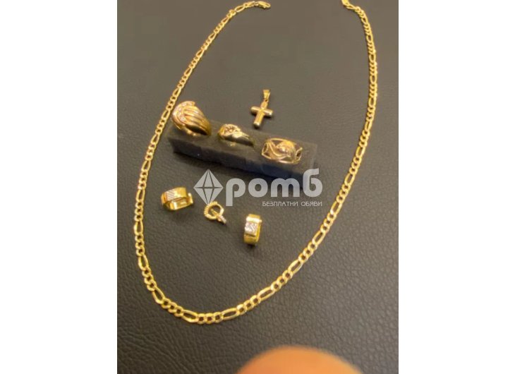 Златни пръстени ланче обеци 14k 585 gold zlato zlatni zlatna obeci-1