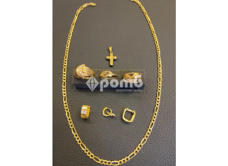 Златни пръстени ланче обеци 14k 585 gold zlato zlatni zlatna obeci-2