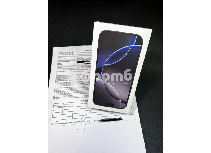 Apple iphone 16 pro Black 256 Чисто нов запечатани гаранция yettel-1