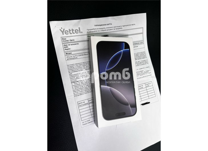 Apple iphone 16 pro Black 256 Чисто нов запечатани гаранция yettel-3