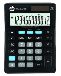 Настолен калкулатор HP, модел Office calc 100 II, 12 разряда, черен