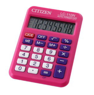 Калкулатор CITIZEN LC 110NR-PK, Джобен, Розов, 8 разряда